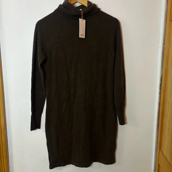 Mongolian Cashmere Turtleneck Sweater Dress - Picture 2 of 4